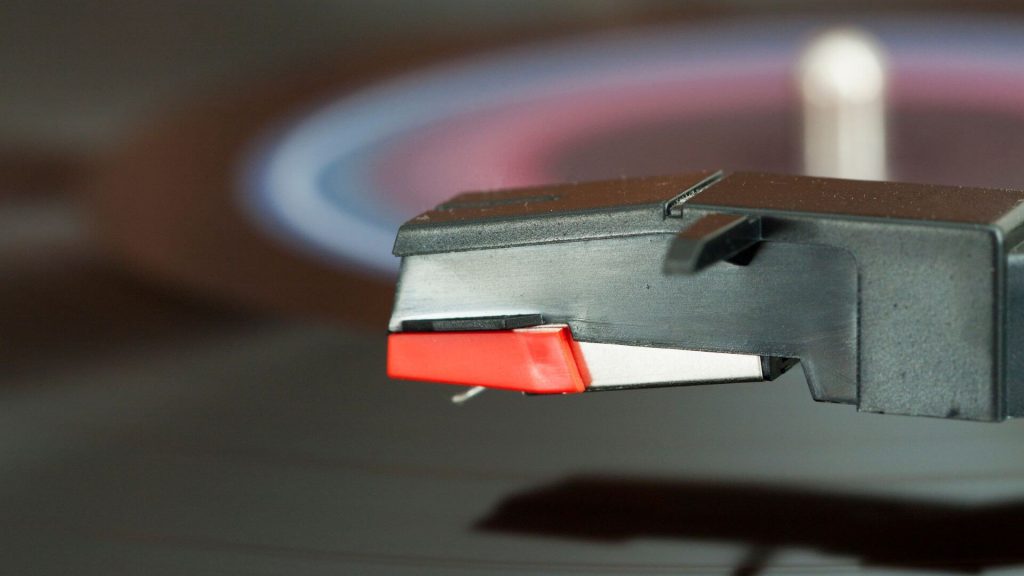 Close up on turn table cartridge