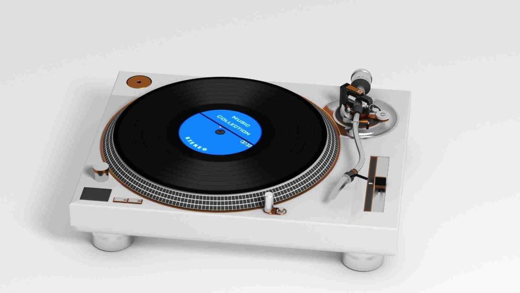 Turntable isolated on white background