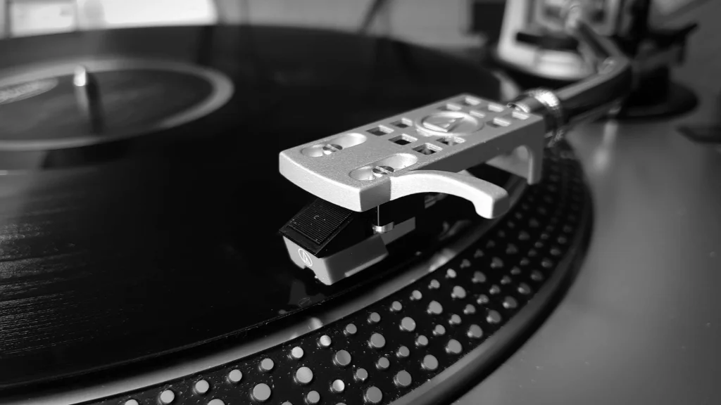 Close up of turntable